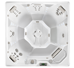 Product image top view of the Flash model of the Hot Spring Hot Tubs Limelight series by Bonsall Pool & Spa In Lincoln, NE.