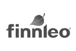 Grayscale logo for the Finnleo® series hot tubs offered by Bonsall Pool & Spa in Lincoln, NE.